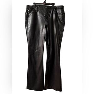 Banana Republic Black Leather Flare Jeans